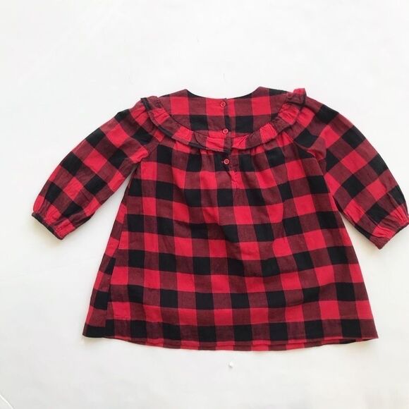 Babygap red/black buffalo plaid ruffle dress EUC 18-24 months - Picture 5 of 5